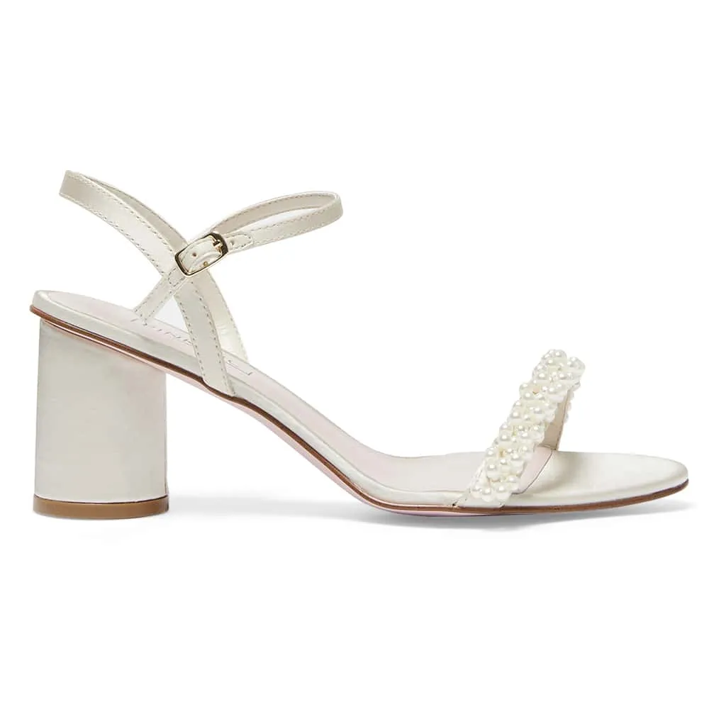 Stella Heel in Ivory Satin