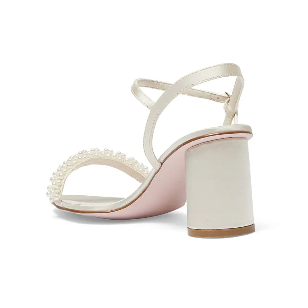 Stella Heel in Ivory Satin