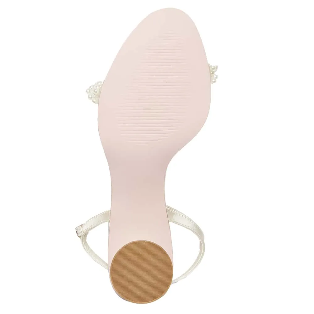 Stella Heel in Ivory Satin
