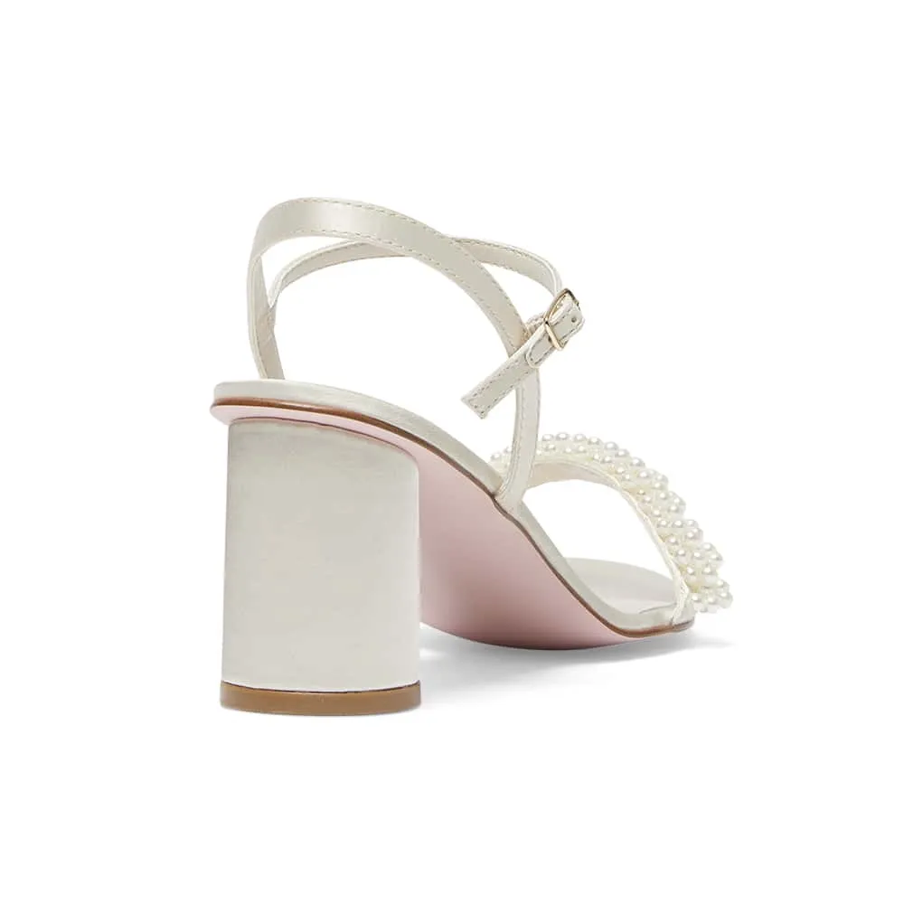 Stella Heel in Ivory Satin