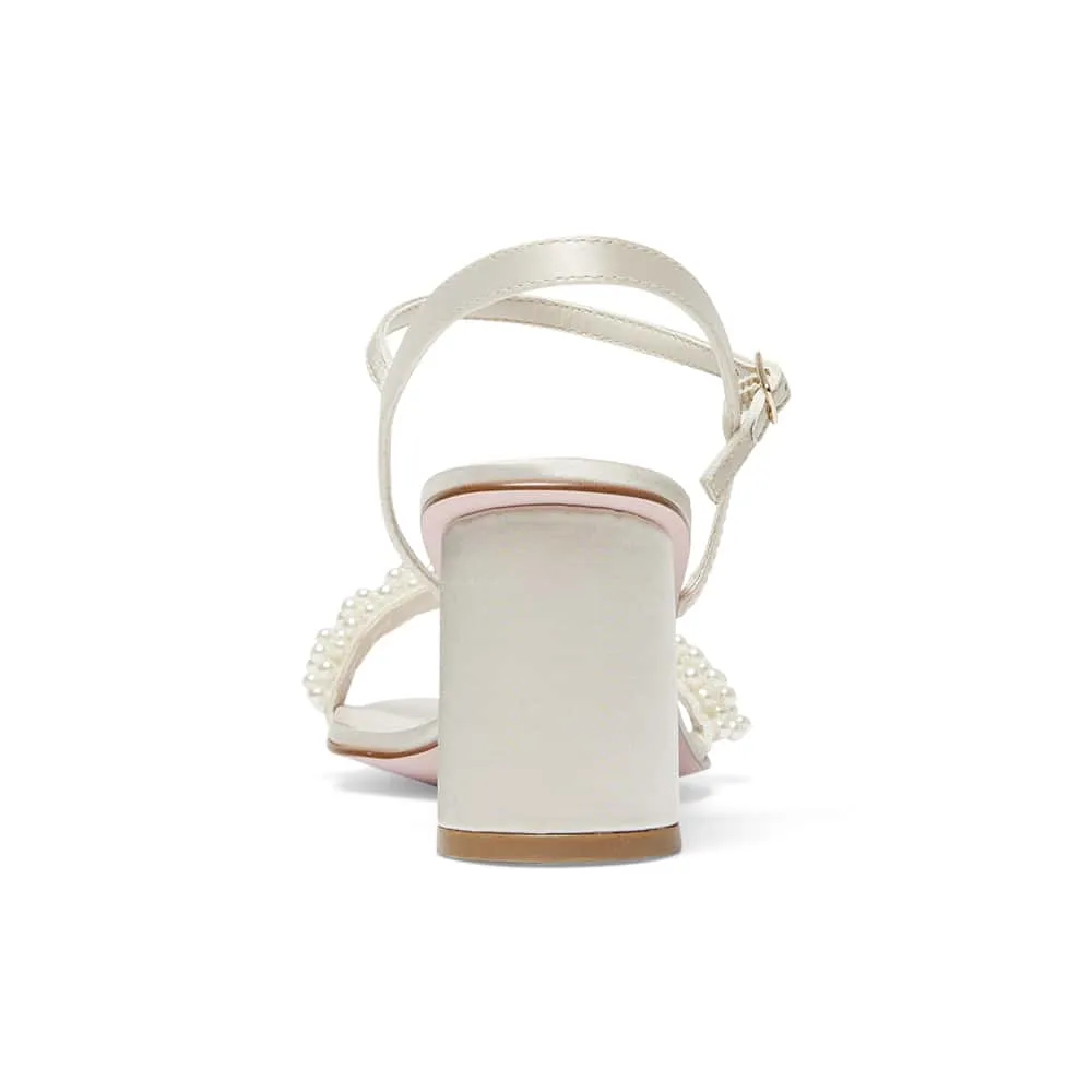 Stella Heel in Ivory Satin