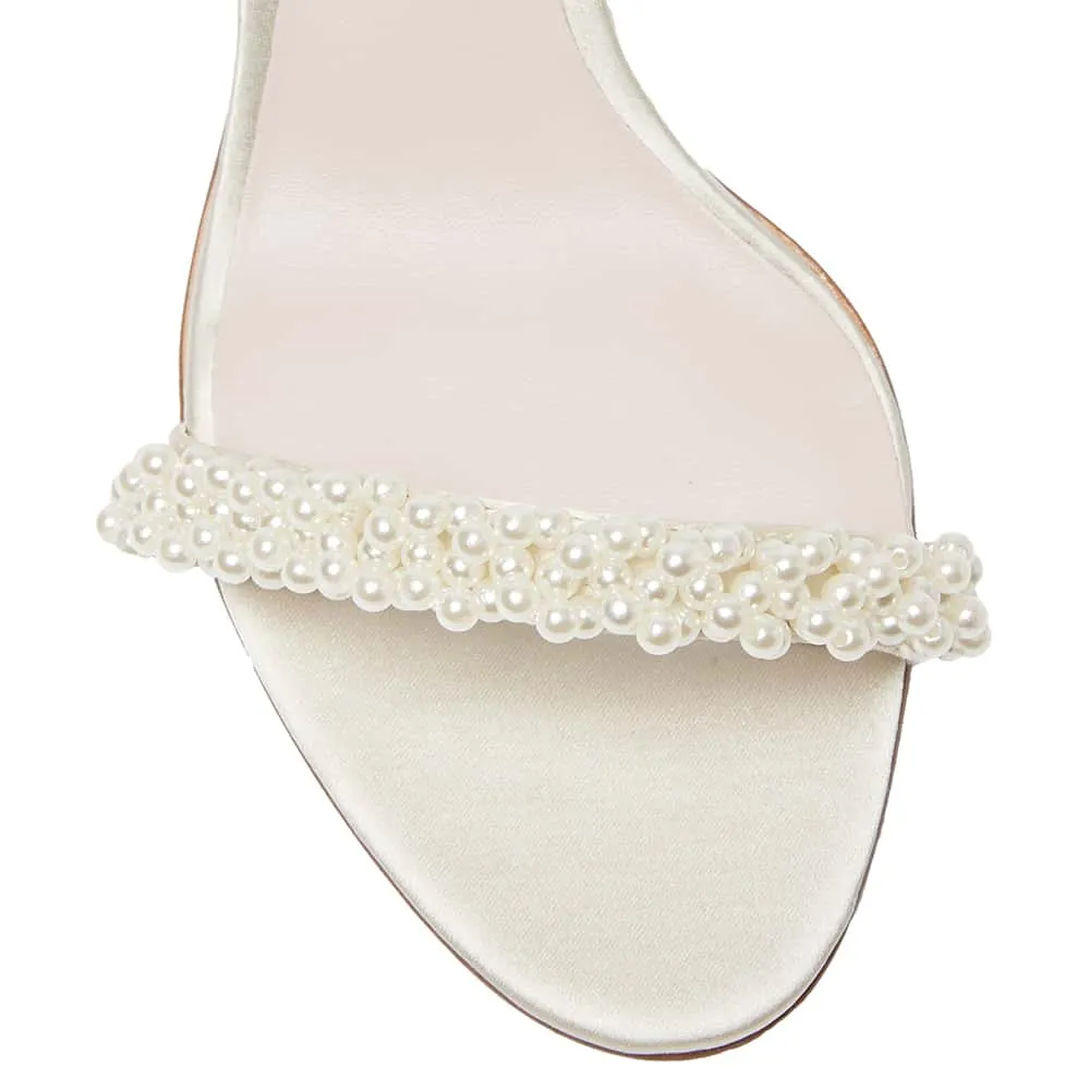 Stella Heel in Ivory Satin