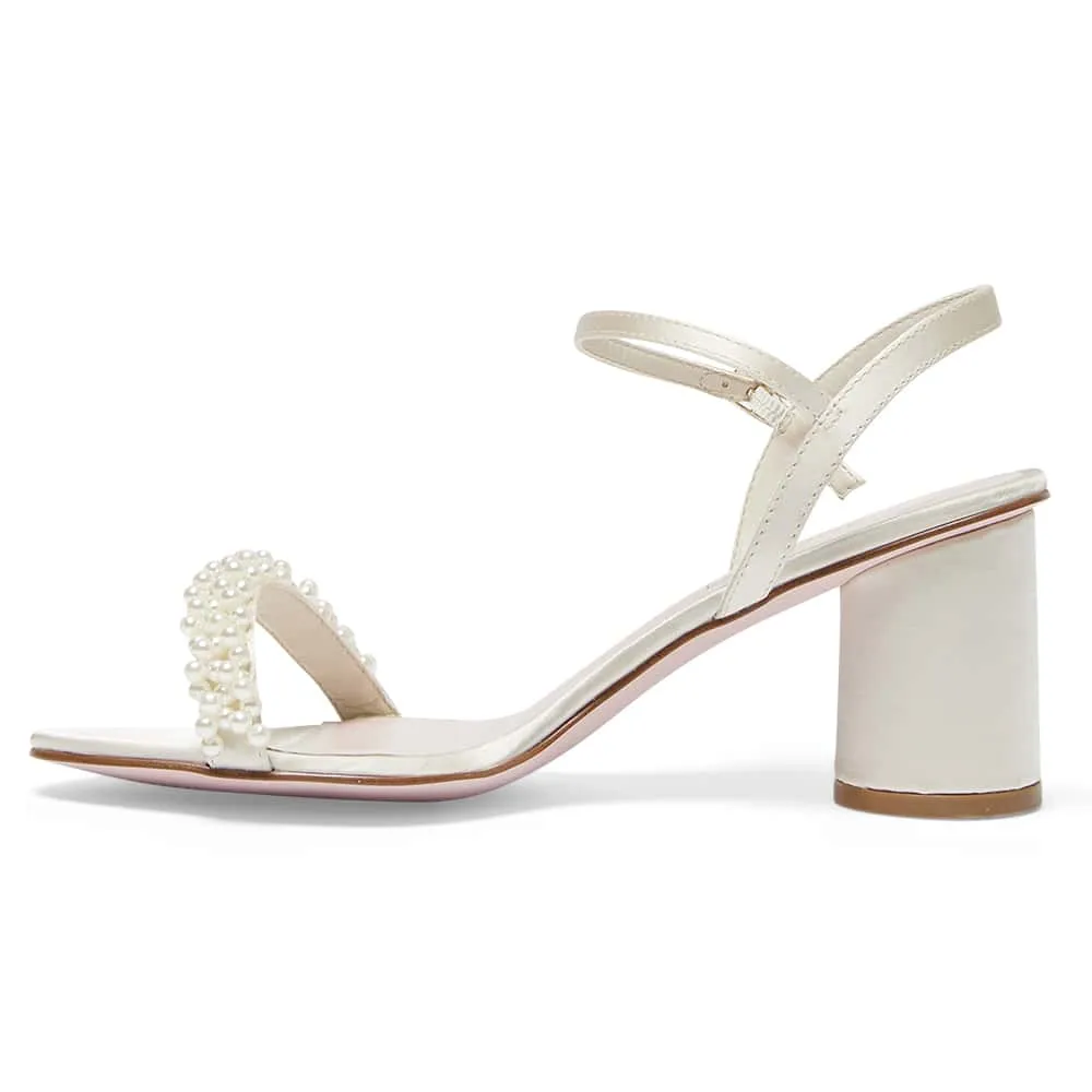 Stella Heel in Ivory Satin