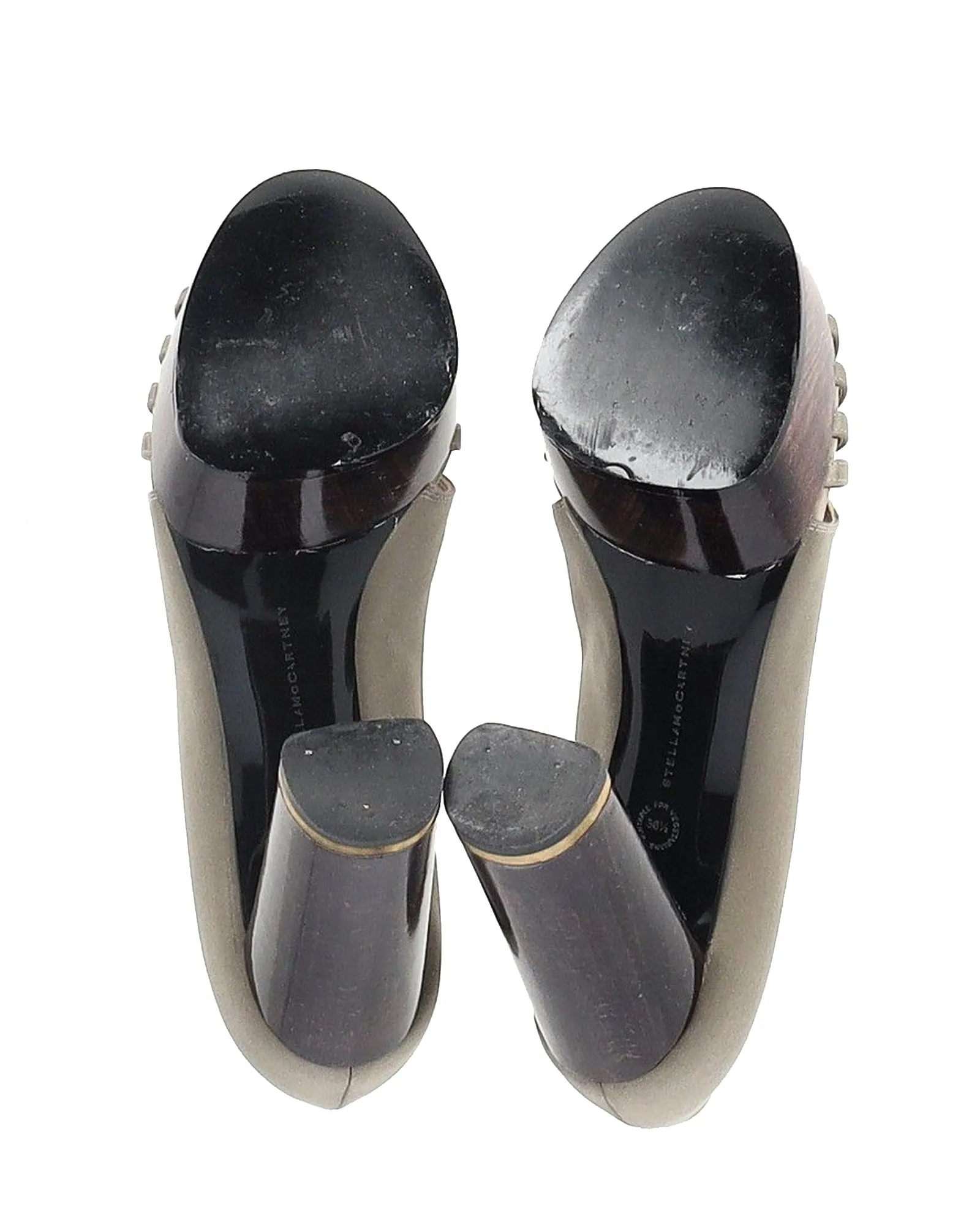 Stella McCartney Peep-Toe Pumps in Beige Satin
