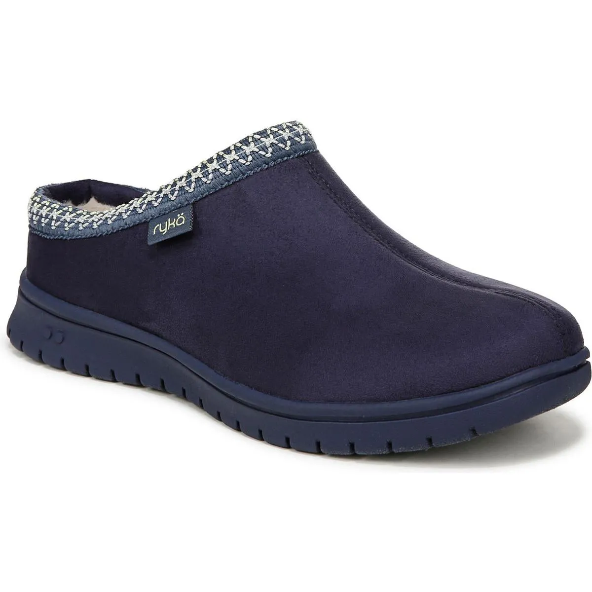 Stellar Womens Embroidered Faux Fur Slip-On Sneakers