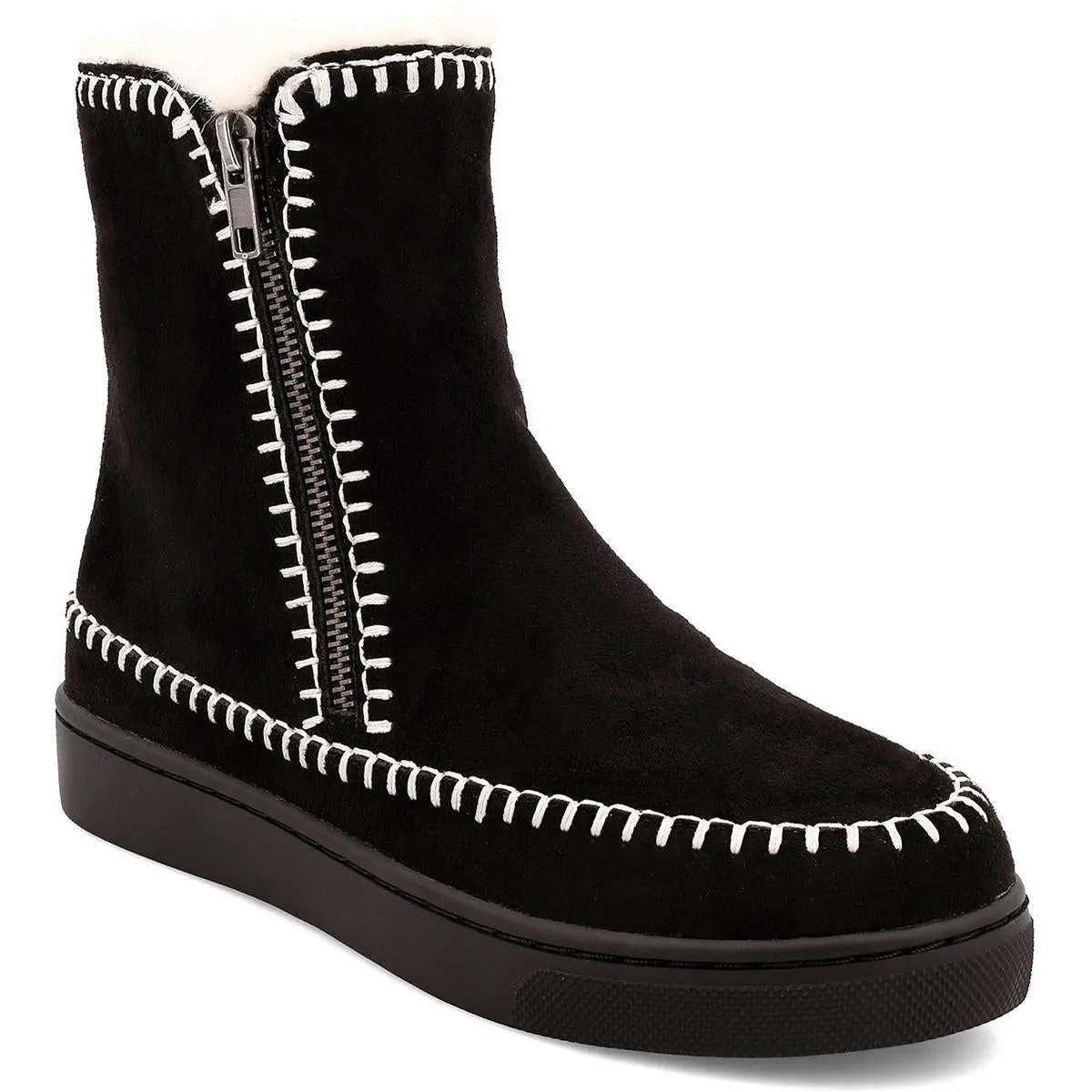 Stormie Womens Double Zipper Faux Fur Winter & Snow Boots