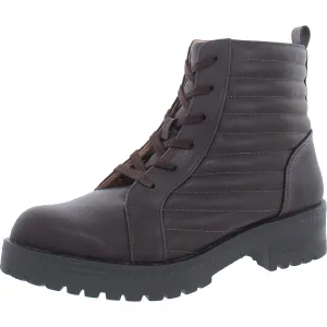 Stormy Womens Faux Leather Riding Mid-Calf Boots