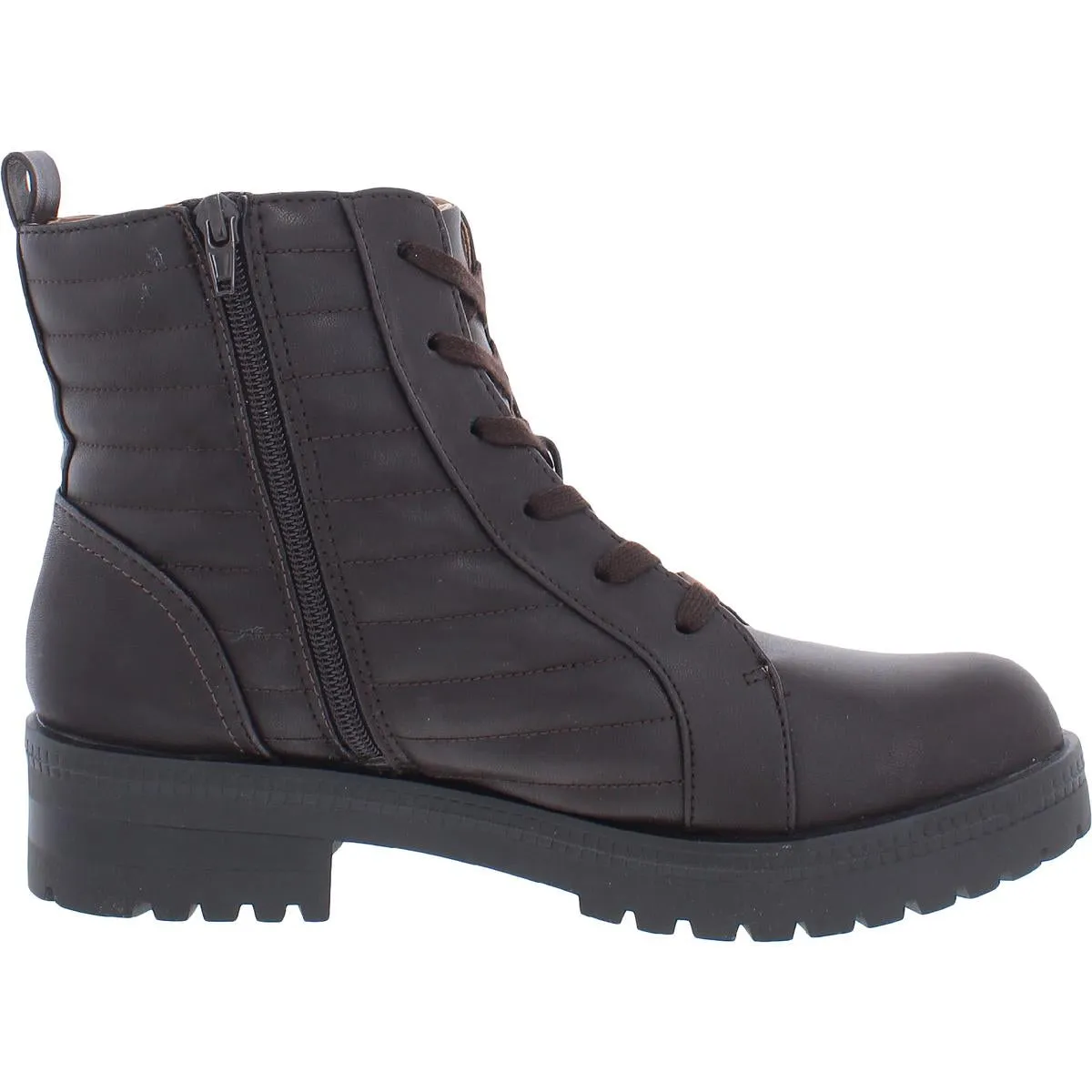 Stormy Womens Faux Leather Riding Mid-Calf Boots