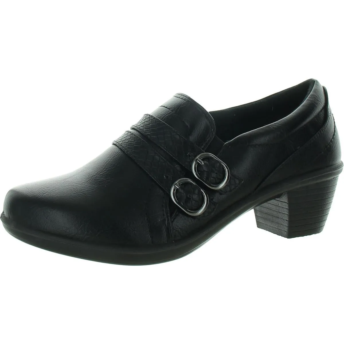 Stroll Womens Faux Leather Snake Print Loafers