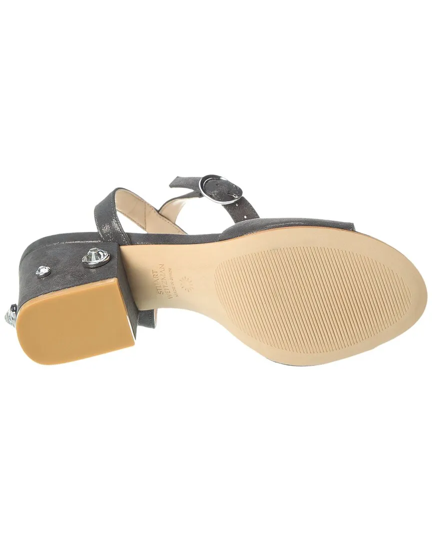 Stuart Weitzman Allshine 75 Suede Block Sandal