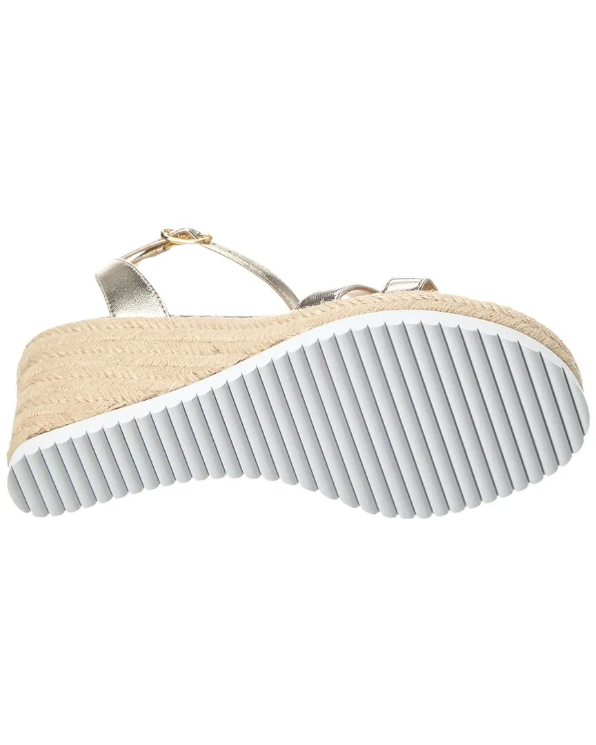 Stuart Weitzman Catlina Leather Espadrille Wedge Sandal