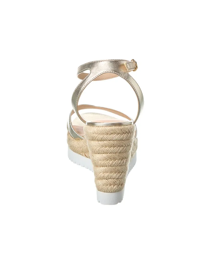 Stuart Weitzman Catlina Leather Espadrille Wedge Sandal