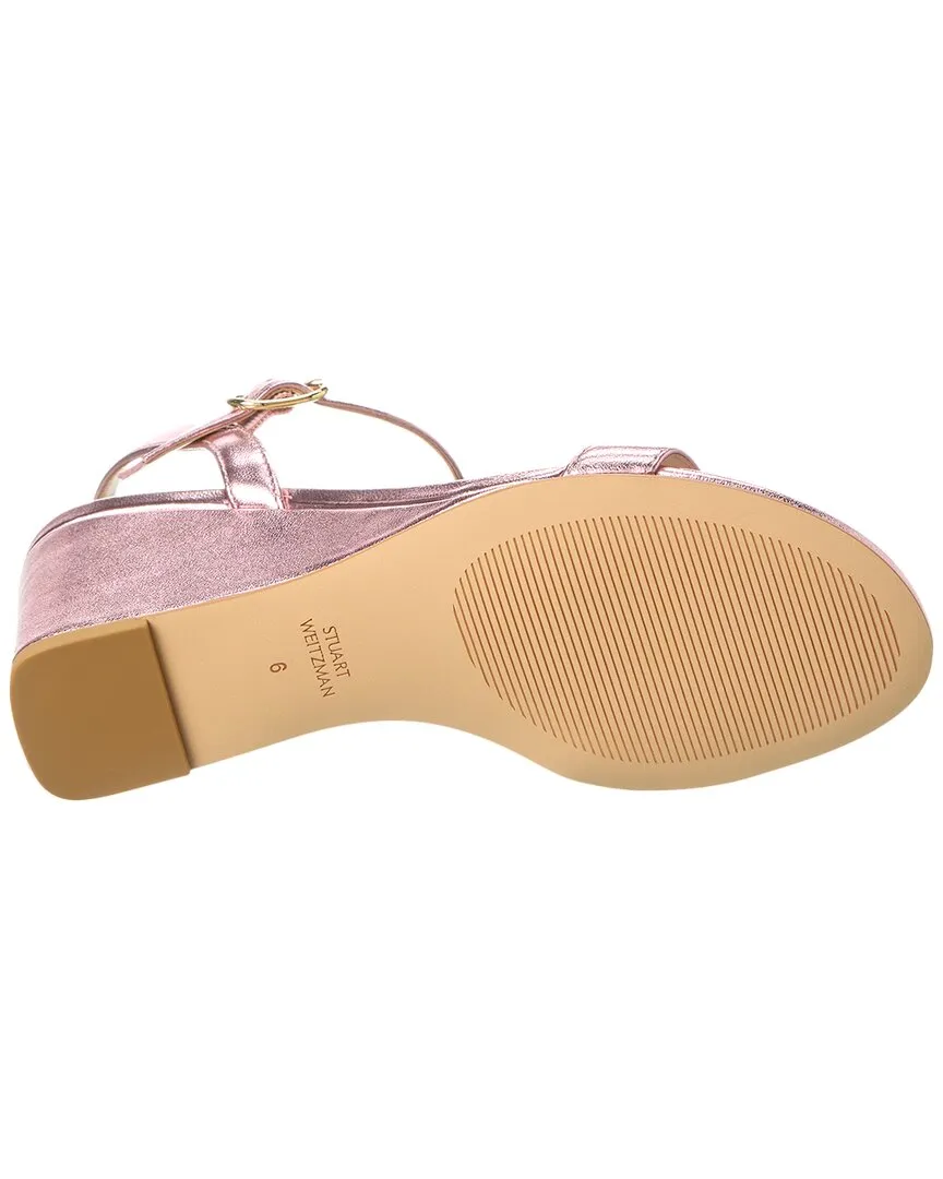 Stuart Weitzman Dancer 75 Leather Wedge Sandal