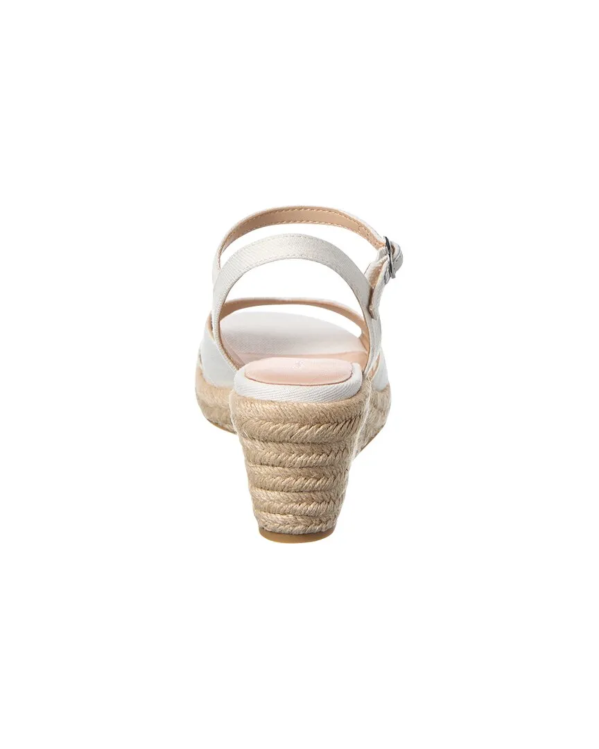 Stuart Weitzman Miami Espadrille Canvas & Leather Wedge