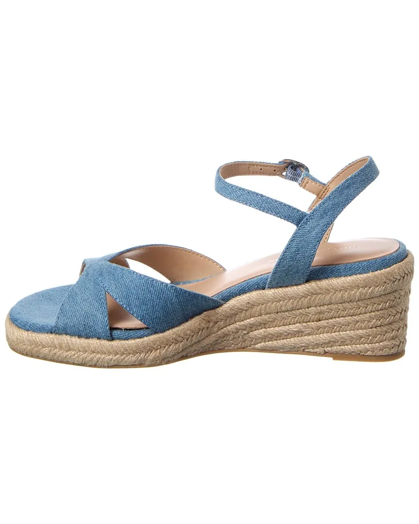 Stuart Weitzman Miami Espadrille Canvas & Leather Wedge