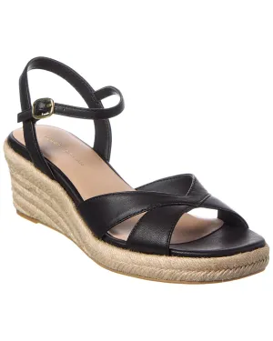 Stuart Weitzman Miami Espadrille Canvas & Leather Wedge