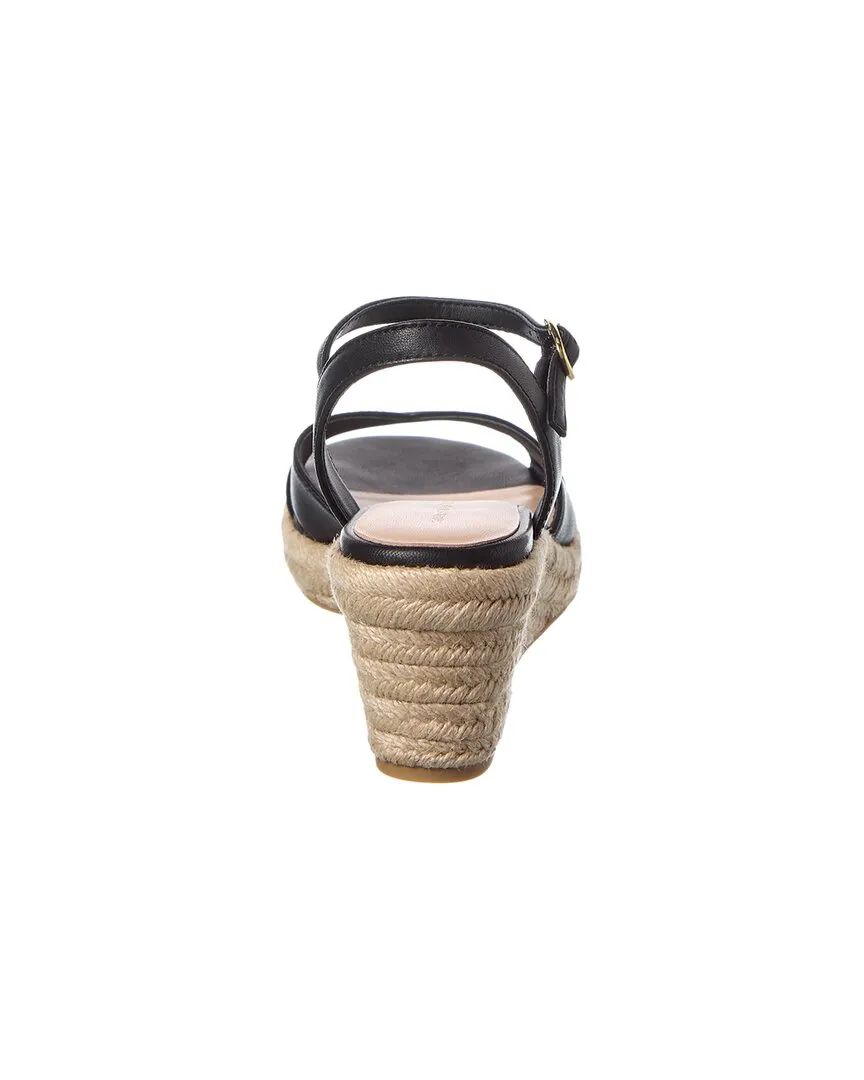 Stuart Weitzman Miami Espadrille Canvas & Leather Wedge