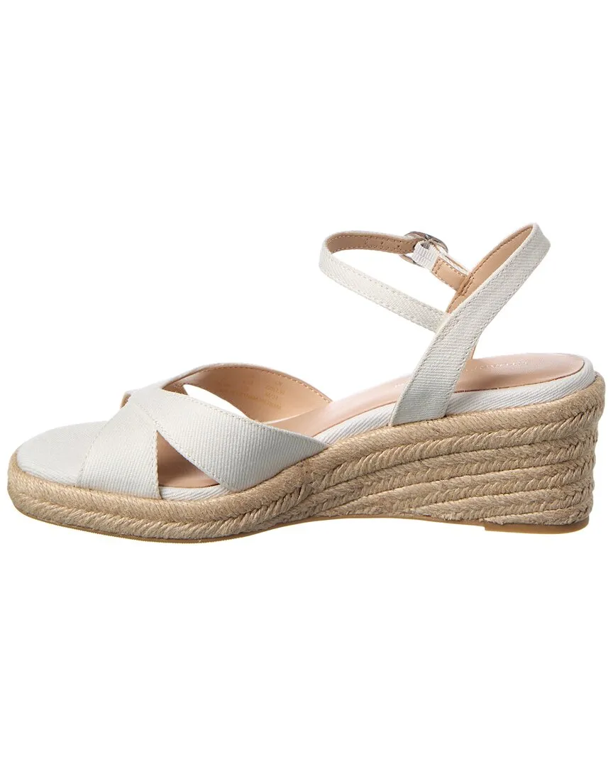 Stuart Weitzman Miami Espadrille Canvas & Leather Wedge