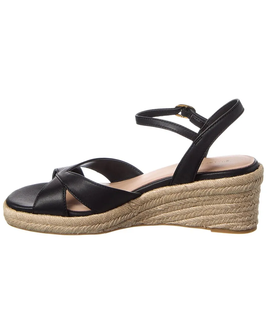 Stuart Weitzman Miami Espadrille Canvas & Leather Wedge