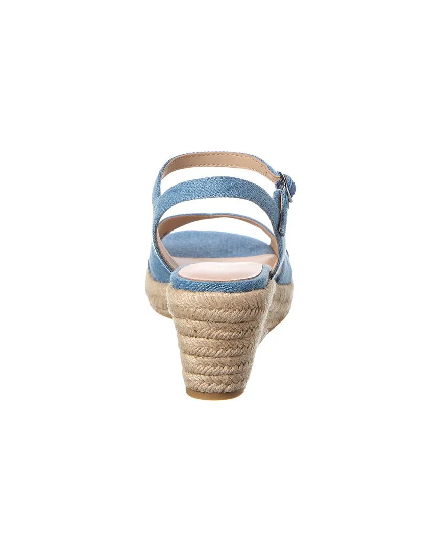 Stuart Weitzman Miami Espadrille Canvas & Leather Wedge