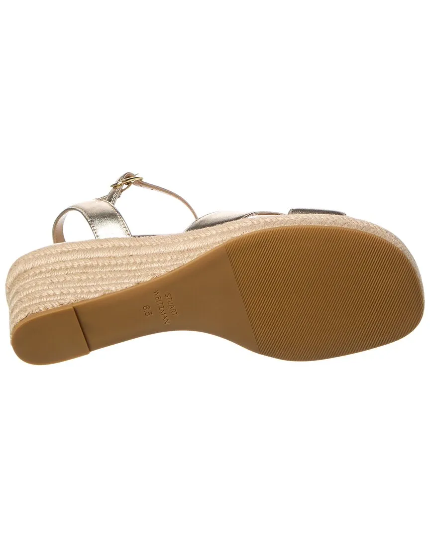 Stuart Weitzman Miami Espadrille Leather Wedge