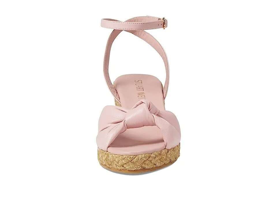 Stuart Weitzman Playa Snadals Women's 9.5 Pink Espadrille Knot Wedge Heel KHD824