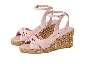 Stuart Weitzman Playa Snadals Women's 9.5 Pink Espadrille Knot Wedge Heel KHD824