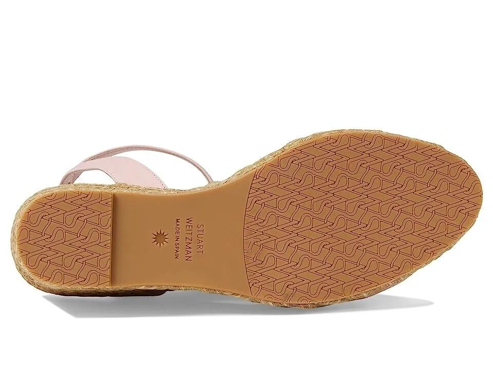 Stuart Weitzman Playa Snadals Women's 9.5 Pink Espadrille Knot Wedge Heel KHD824