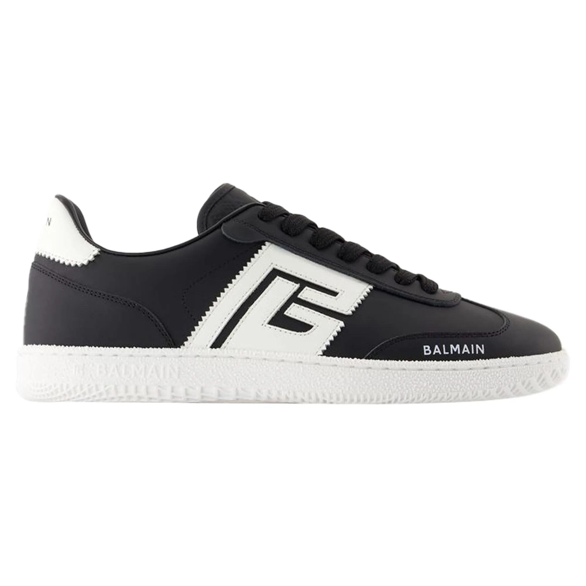 Swan Sneakers - Balmain - Leather - Black/White
