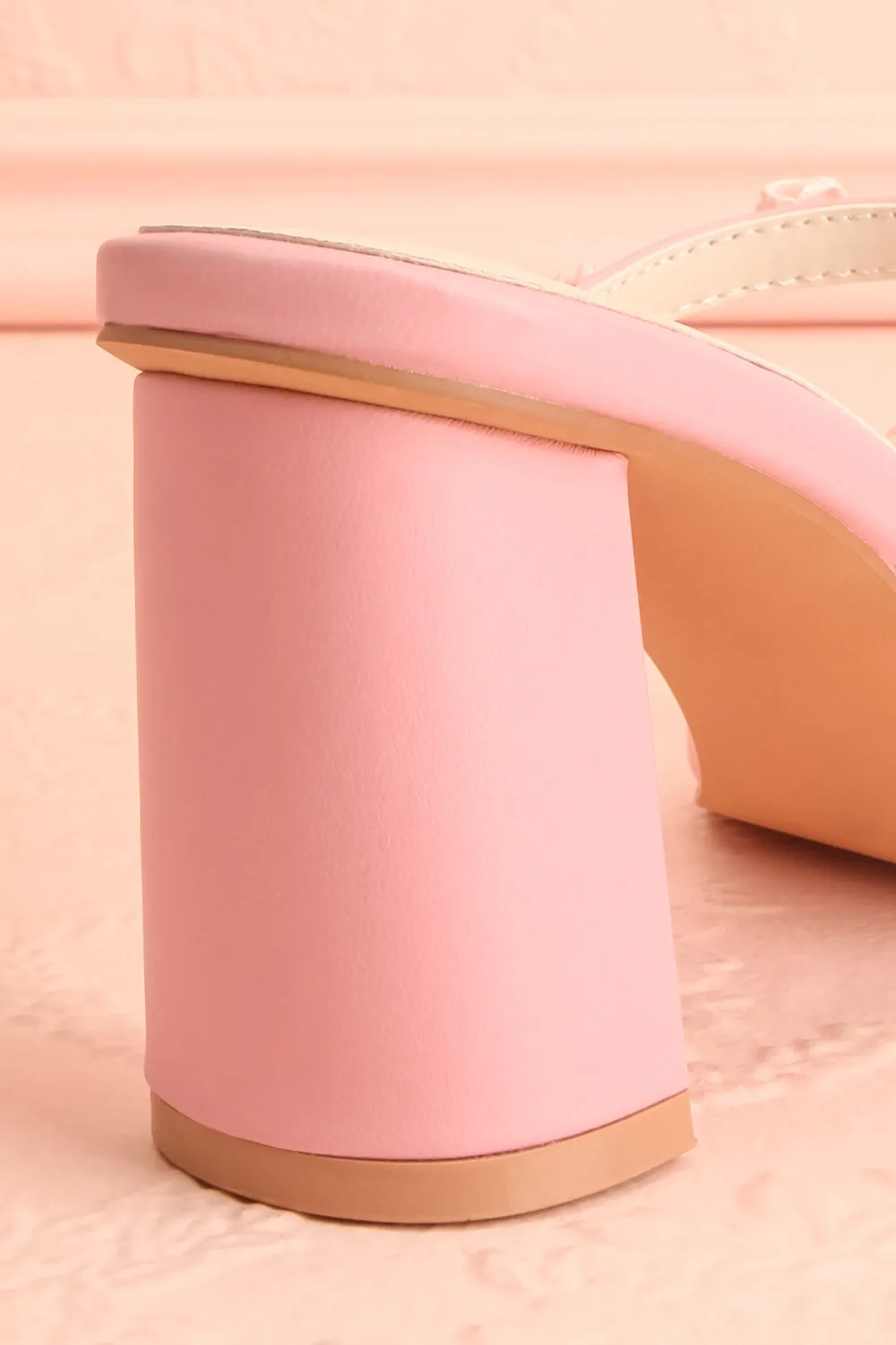 Synthicia Pink | Heeled Sandals w/ Rose Flowers