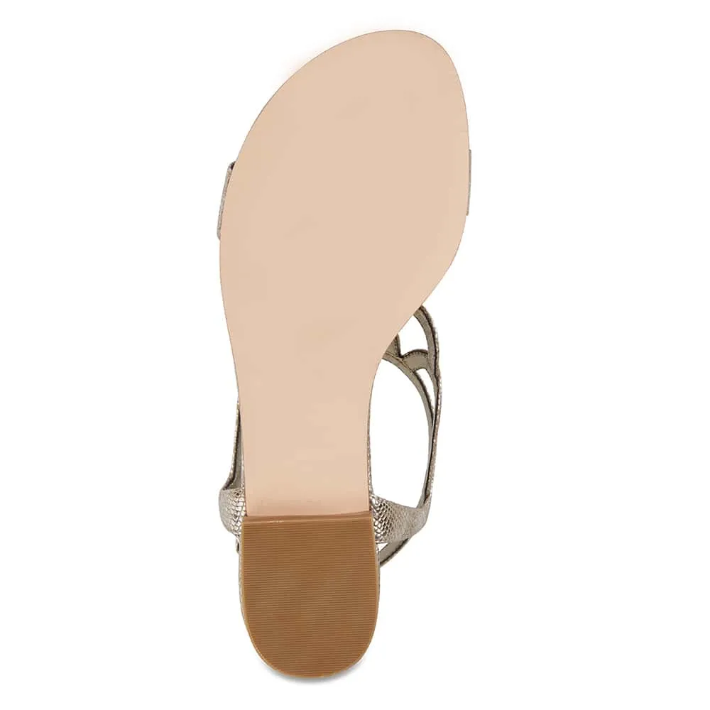 Tahiti Sandal in Gold Leather