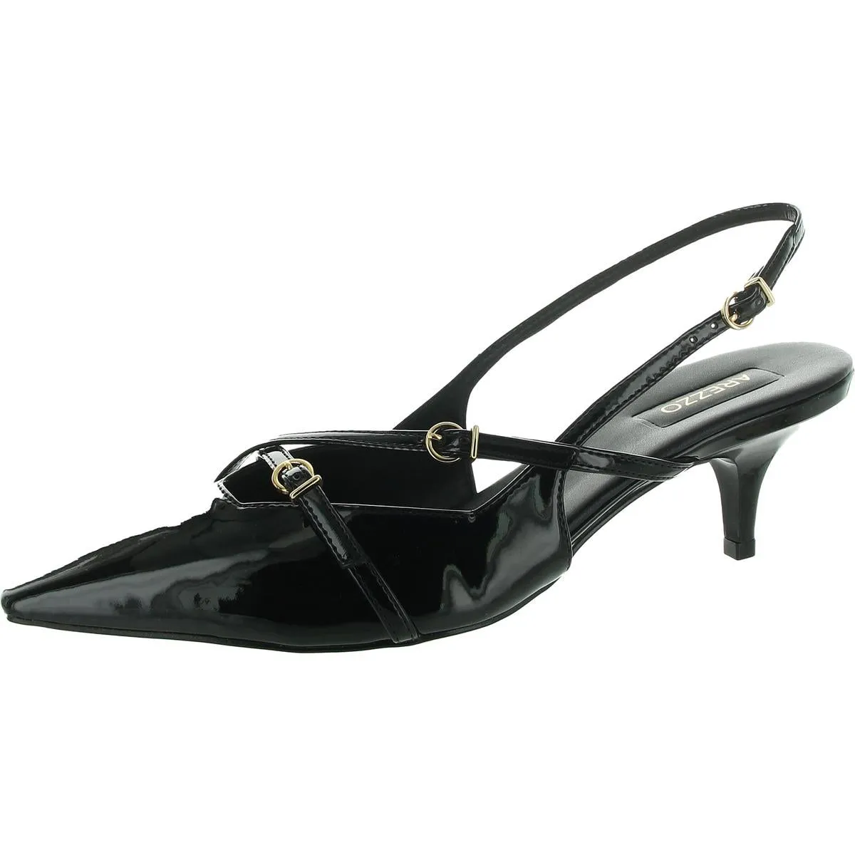 Tiffany Womens Patent Strappy Slingback Heels