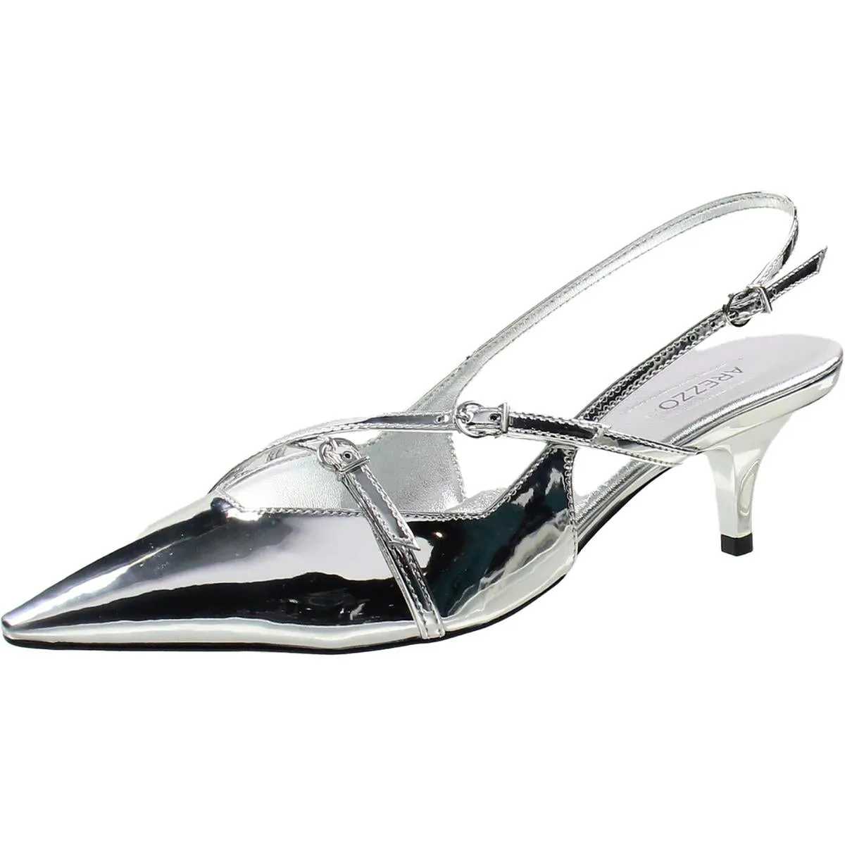 Tiffany Womens Patent Strappy Slingback Heels