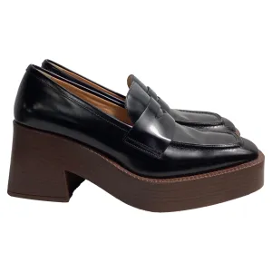 Tod's 75mm Platform Loafers in Black Leather