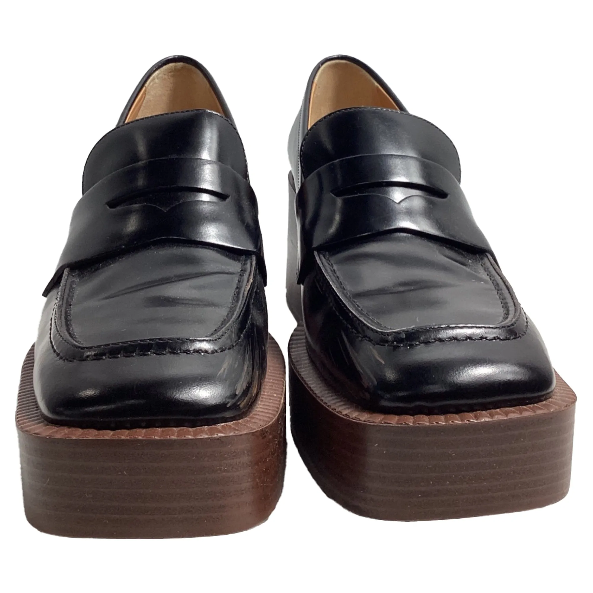 Tod's 75mm Platform Loafers in Black Leather