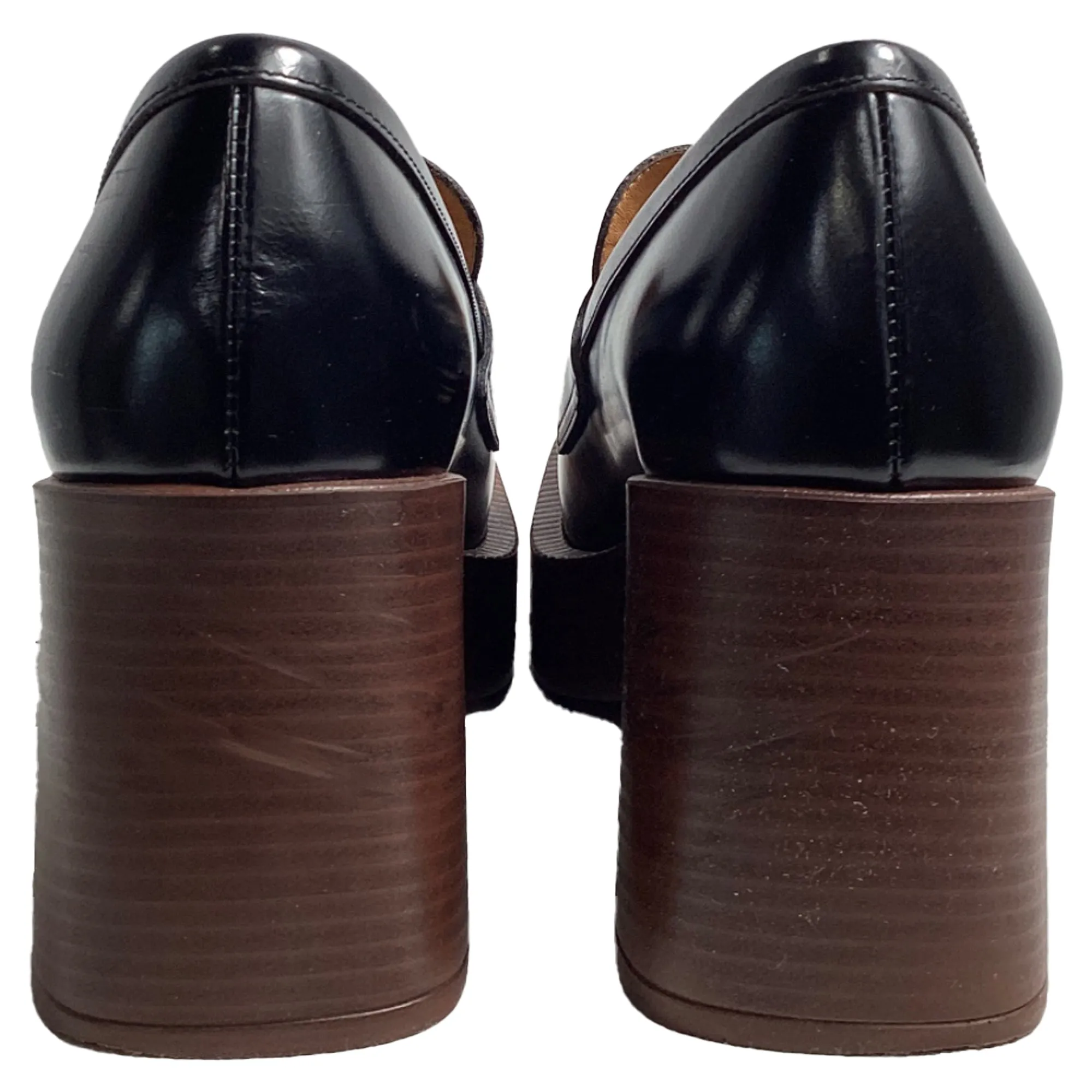 Tod's 75mm Platform Loafers in Black Leather