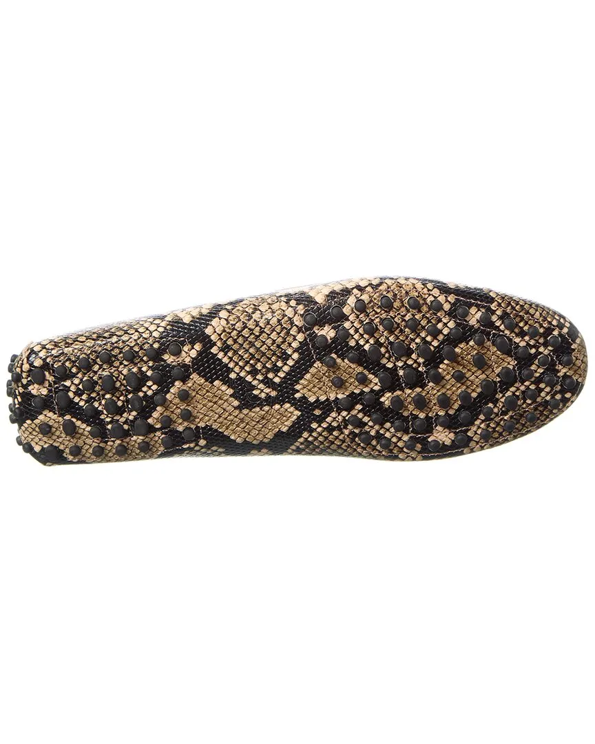 TODs Gommini Snake-Embossed Leather Loafer