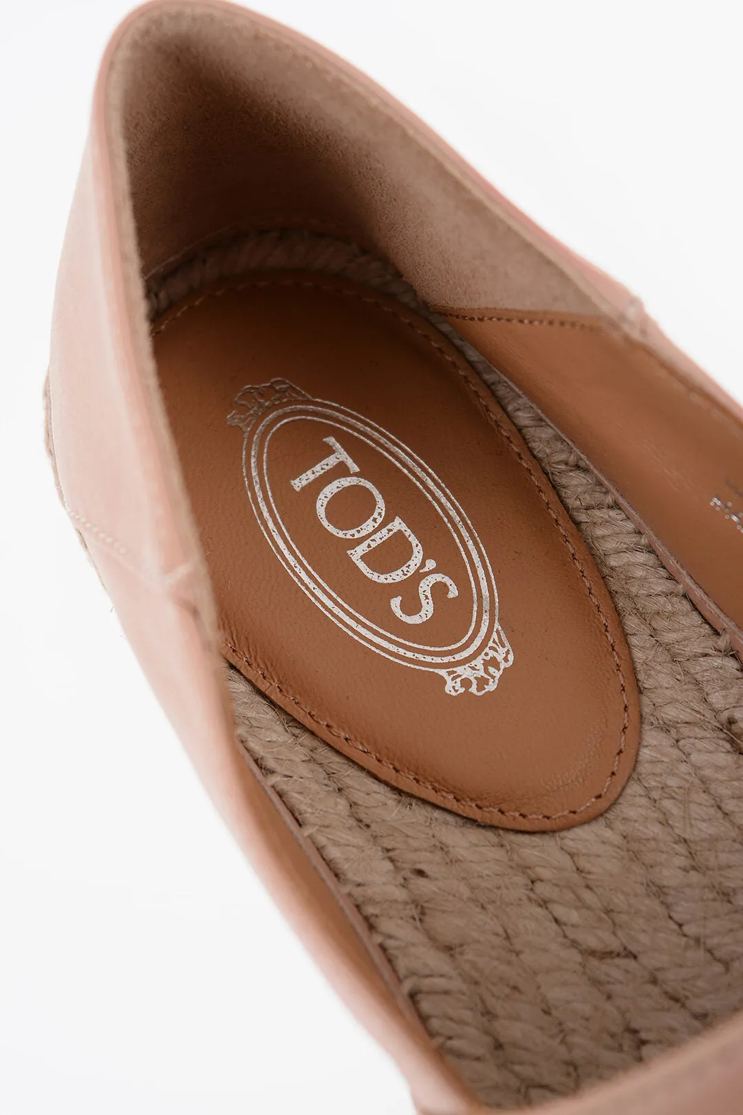 Tod's Leather Espadrillas With Raffia Sole