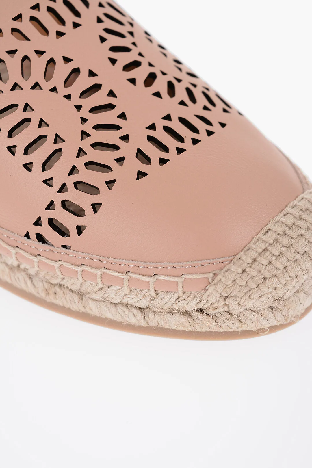 Tod's Leather Espadrillas With Raffia Sole