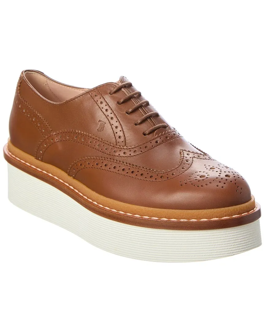 TODs Leather Platform Loafer
