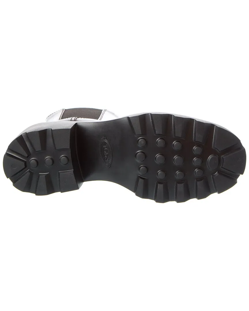 TODs Logo Leather Boot