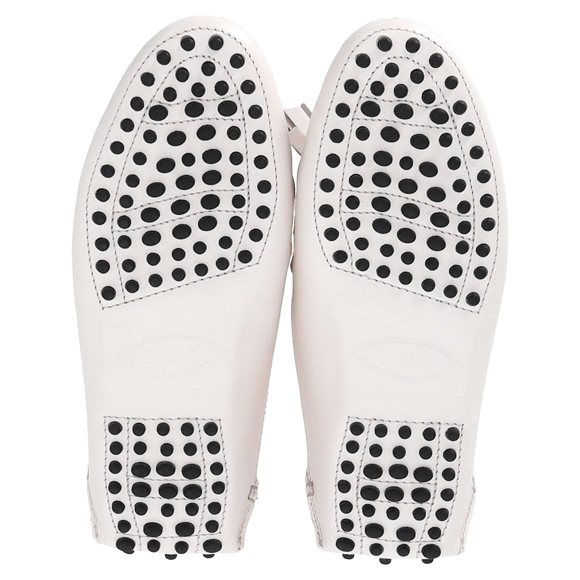 Tod's Tassel and Chain Detail Loafers in White Leather
