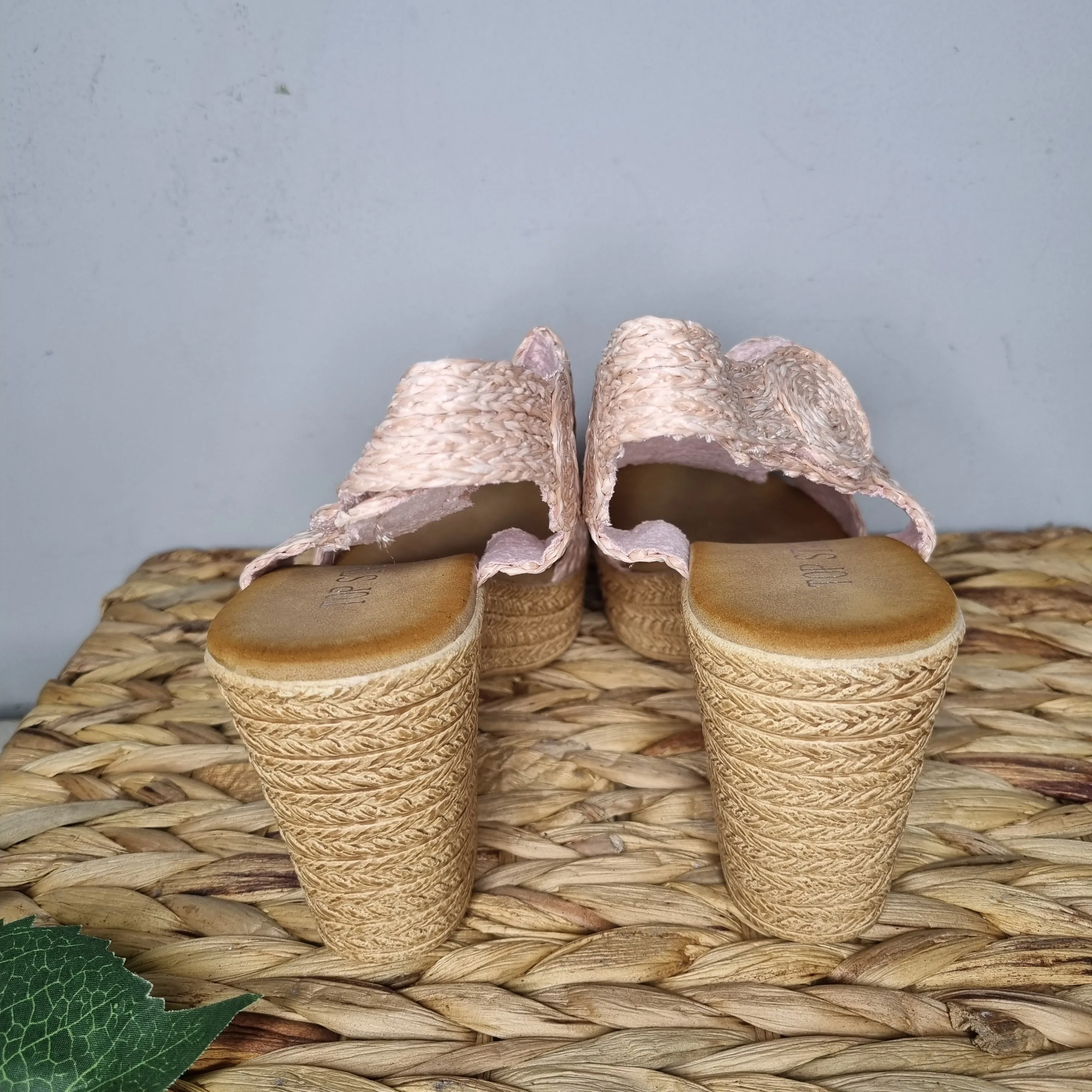 Top Staka Fabric Spiral Design Platform Heel Sandal