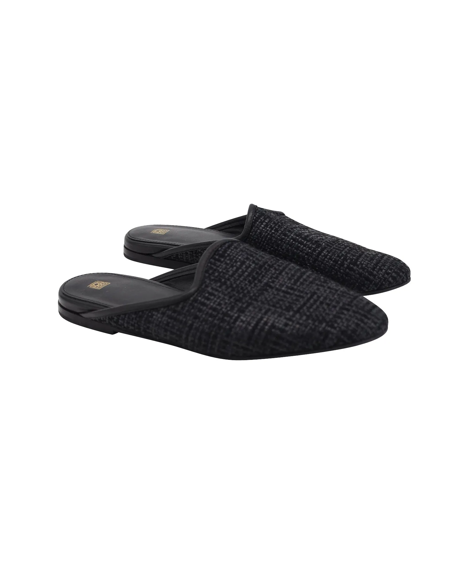 Totme Slip On Mules in Black Raffia