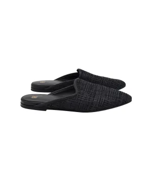 Totme Slip On Mules in Black Raffia