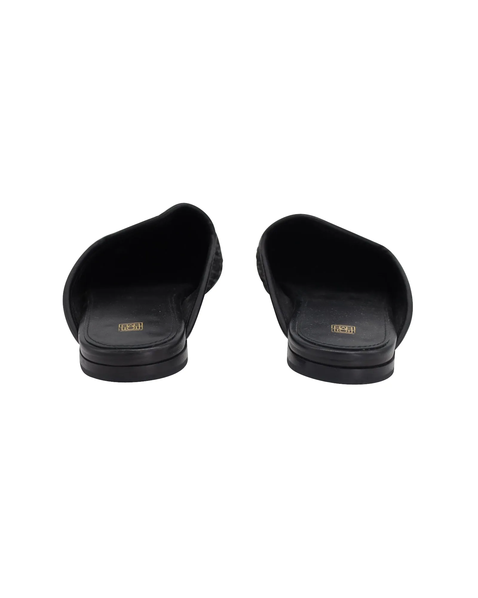 Totme Slip On Mules in Black Raffia