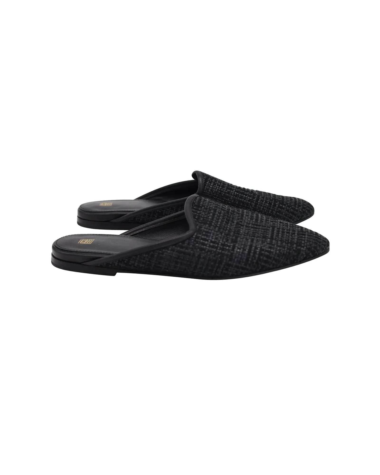 Totme Slip On Mules in Black Raffia