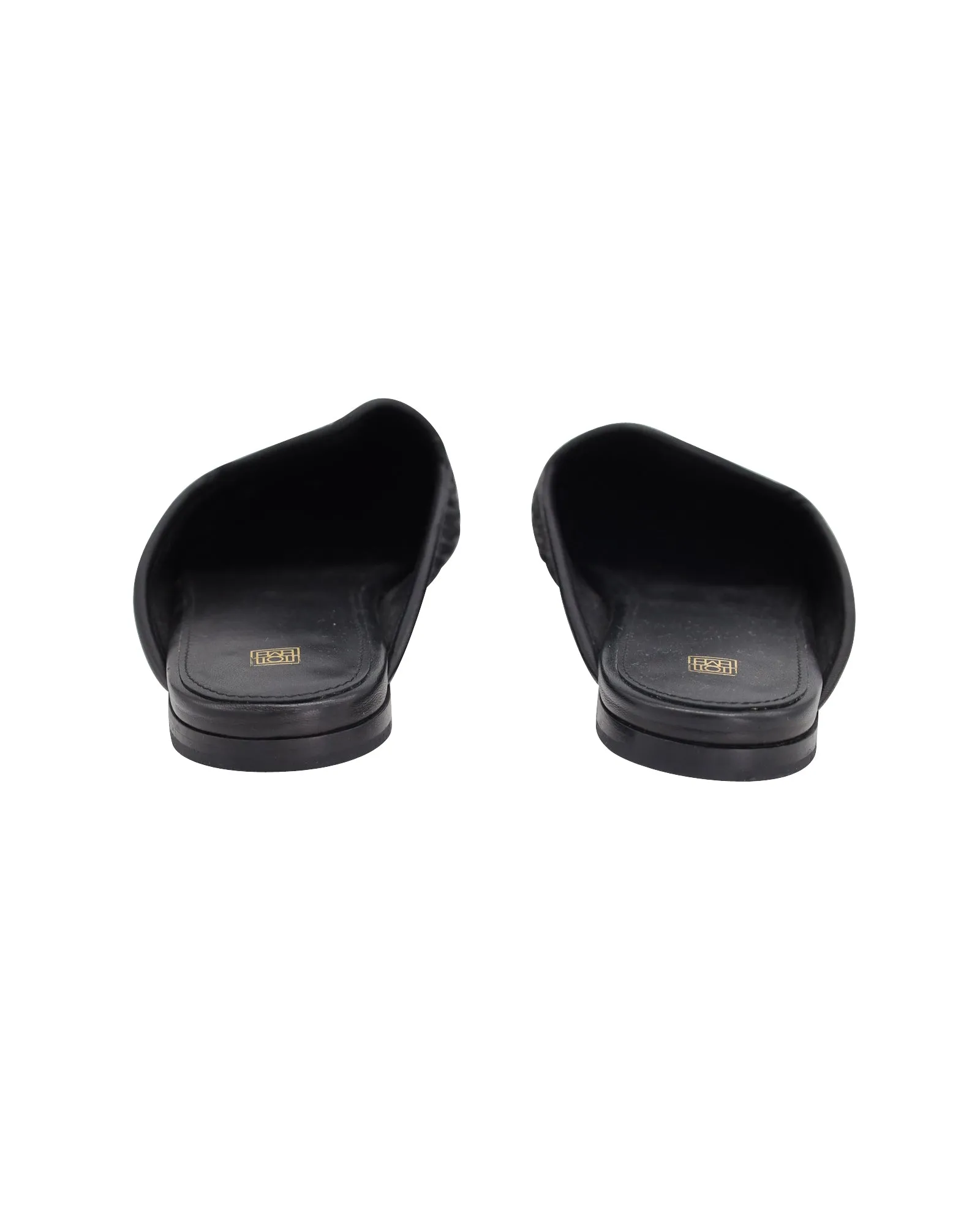 Totme Slip On Mules in Black Raffia