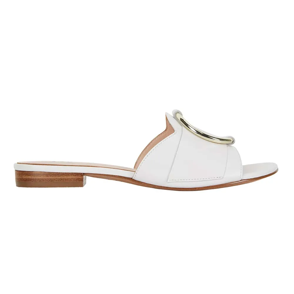 Trinity Slide in White Leather
