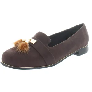 Trish Womens Microsuede Slip On Smoking Loafers